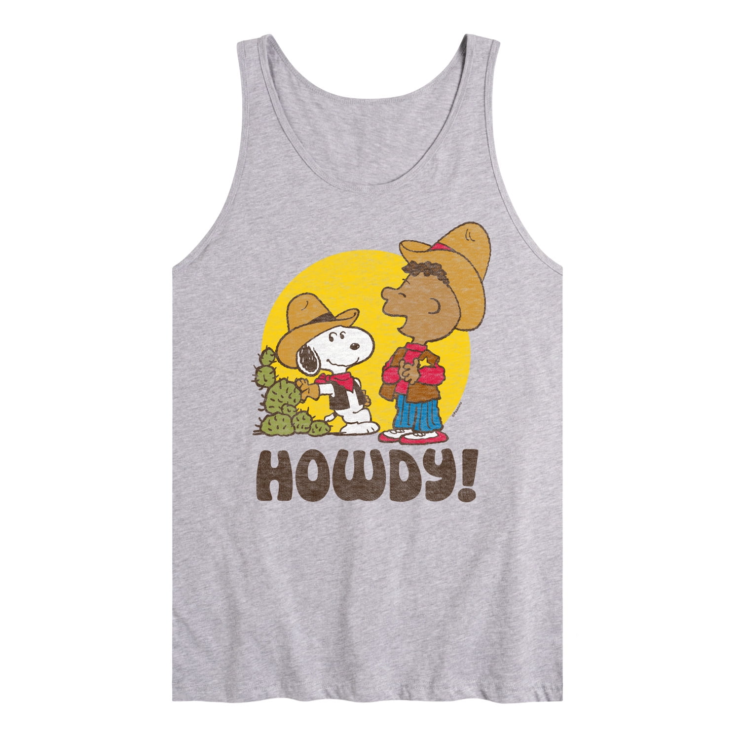 Peanuts - Franklin And Snoopy Howdy - Men's Jersey Tank Top - Walmart.com
