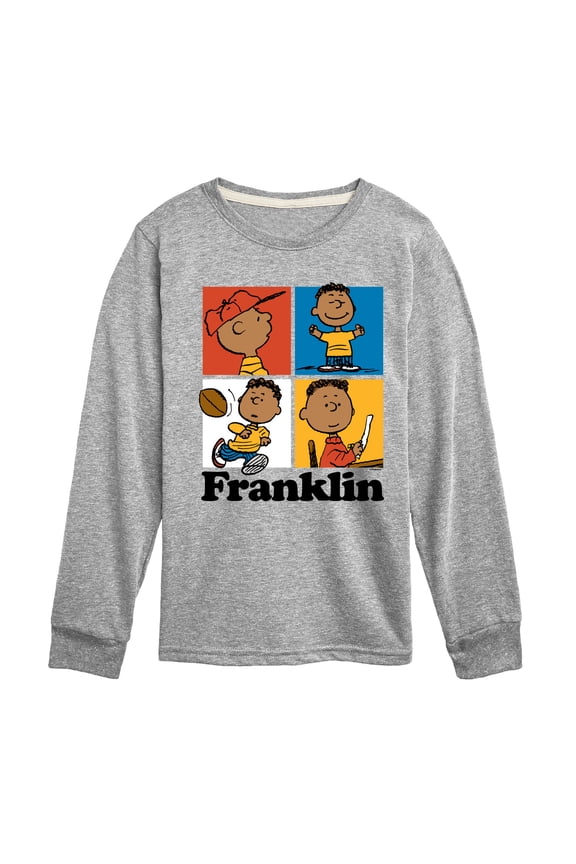 - Franklin Grid - Youth Boys Long Sleeve Graphic T-Shirt