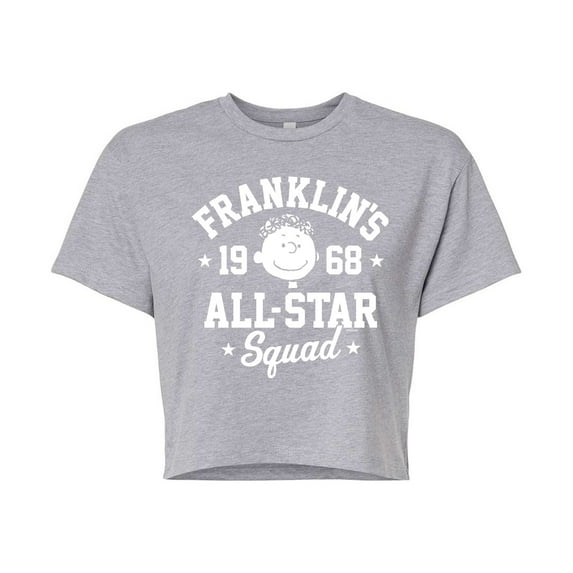 Peanuts - Franklins All Star Squad - Juniors Cropped Cotton Blend T-Shirt