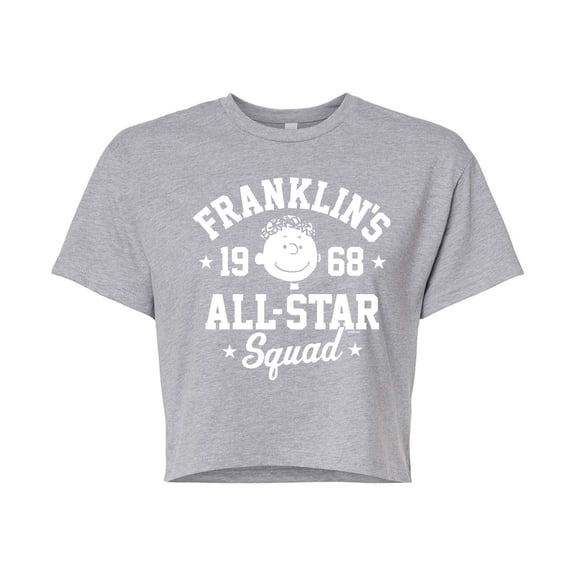 Peanuts - Franklins All Star Squad - Juniors Cropped Cotton Blend T-Shirt