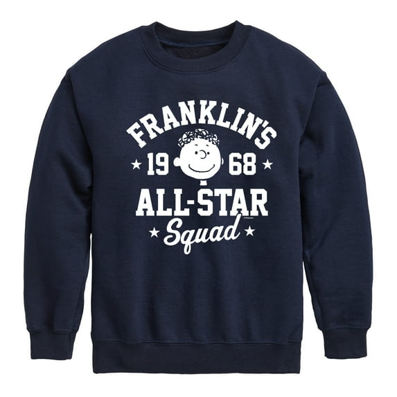 Peanuts - Franklins All Star Squad - Toddler & Youth Crewneck Fleece Sweatshirt