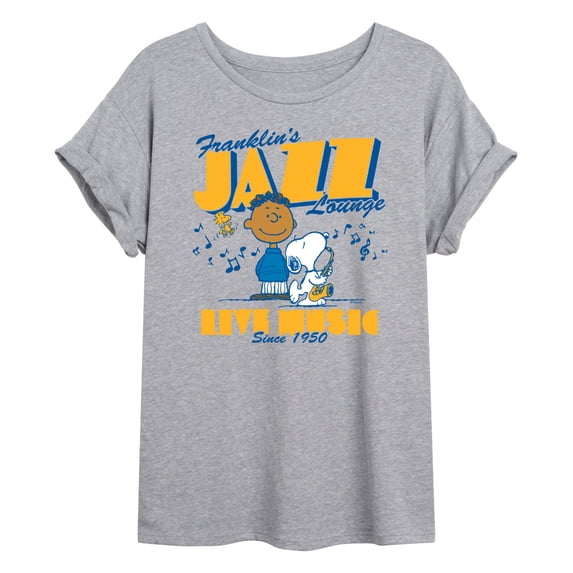 Peanuts - Franklins Jazz Lounge -Womens Oversized Graphic T-Shirt Oversized Graphic T-Shirt