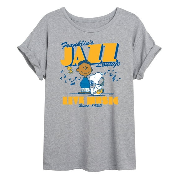 Peanuts - Franklins Jazz Lounge -Womens Oversized Graphic T-Shirt