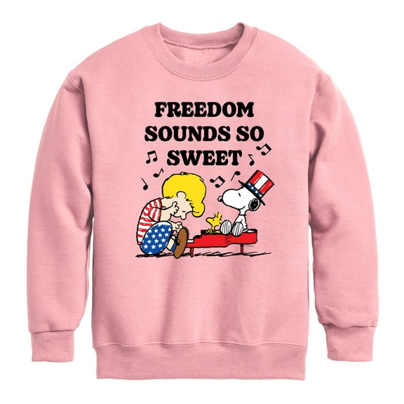 Peanuts - Freedom Sounds So Sweet - Toddler & Youth Crewneck Fleece Sweatshirt
