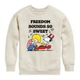 thumbnail image 1 of Peanuts - Freedom Sounds So Sweet - Toddler & Youth Crewneck Fleece Sweatshirt, 1 of 5