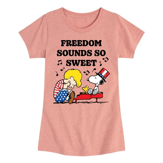 Peanuts - Freedom Sounds So Sweet - Toddler & Youth Girls Short Sleeve Graphic T-Shirt