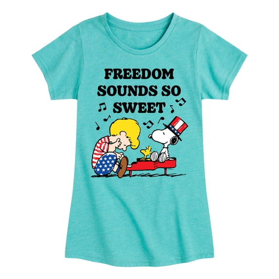 Peanuts - Freedom Sounds So Sweet - Toddler & Youth Girls Short Sleeve Graphic T-Shirt