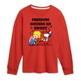 thumbnail image 1 of Peanuts - Freedom Sounds So Sweet - Toddler & Youth Long Sleeve Graphic T-Shirt, 1 of 5