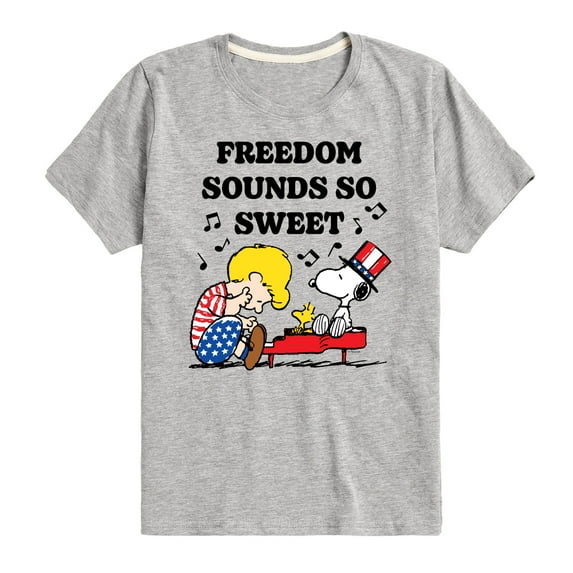 Peanuts - Freedom Sounds So Sweet - Toddler & Youth Short Sleeve Graphic T-Shirt