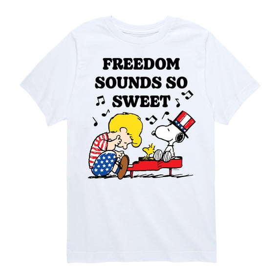 Peanuts - Freedom Sounds So Sweet - Toddler & Youth Short Sleeve Graphic T-Shirt