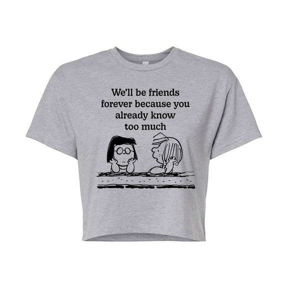 Peanuts - Friends Forever  - Juniors Cropped Cotton Blend T-Shirt