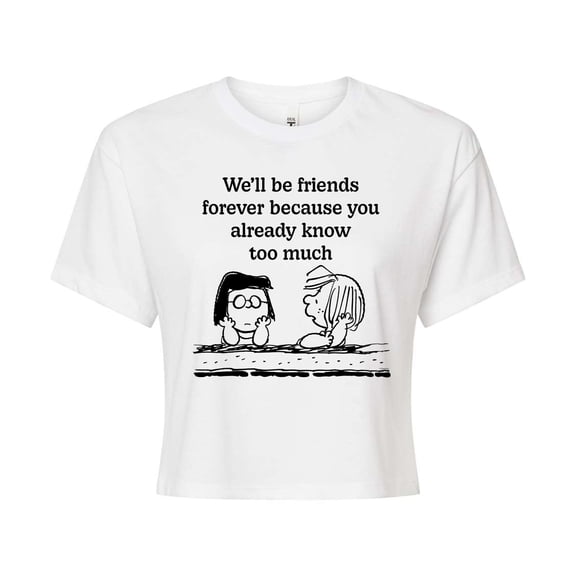 Peanuts - Friends Forever  - Juniors Cropped Cotton Blend T-Shirt