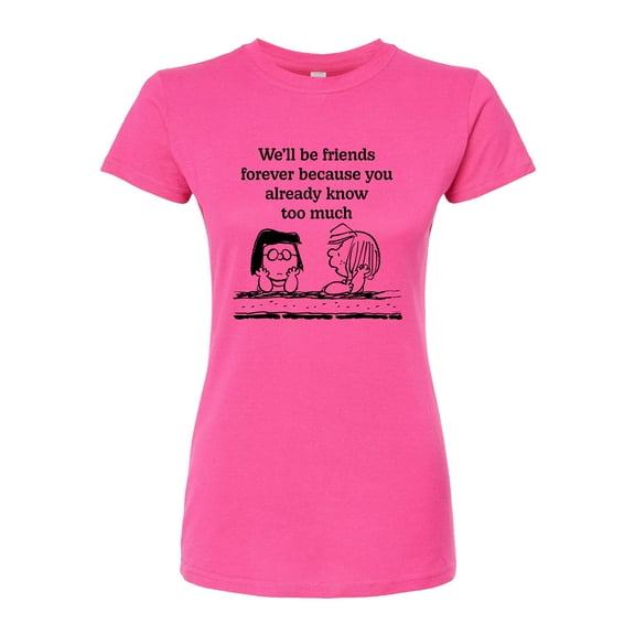 Peanuts - Friends Forever  - Juniors Fitted Graphic T-Shirt