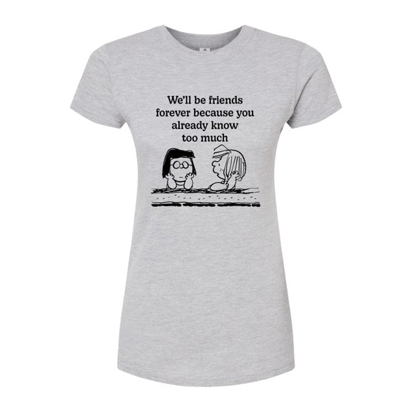 Peanuts - Friends Forever - Juniors Fitted Graphic T-Shirt