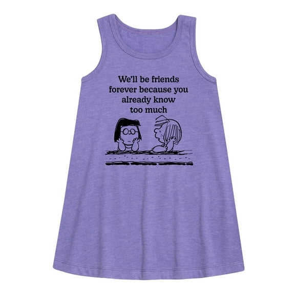 Peanuts - Friends Forever Marcie And Patty - Toddler & Youth Girls A-line Dress