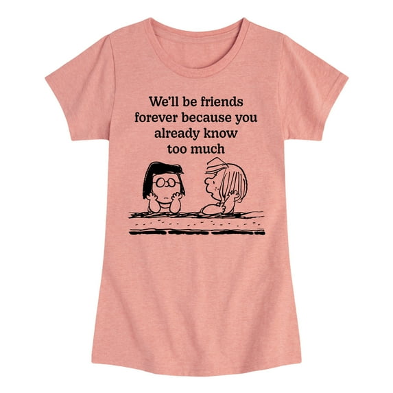 Peanuts - Friends Forever Marcie And Patty - Toddler & Youth Girls Short Sleeve Graphic T-Shirt