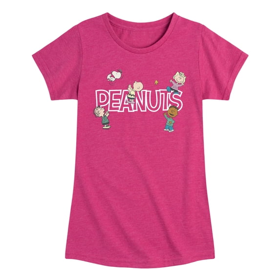 Peanuts - Friends Playing - Youth Girls Fitted Short Sleeve T-Shirt