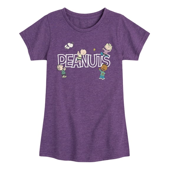 Peanuts - Friends Playing - Youth Girls Fitted Short Sleeve T-Shirt