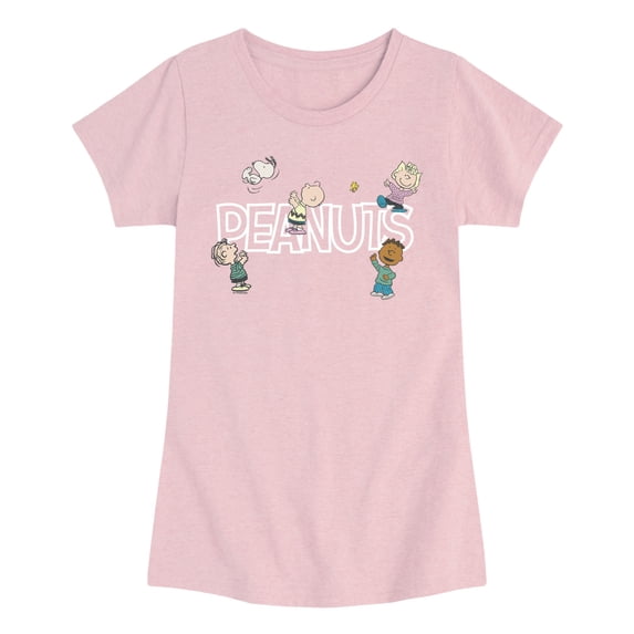 Peanuts - Friends Playing - Youth Girls Fitted Short Sleeve T-Shirt
