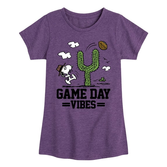 Peanuts - Game Day Vibes - Toddler & Youth Girls Short Sleeve Graphic T-Shirt