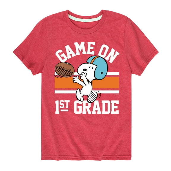 Peanuts - Game On 1st Grade - Toddler And Youth Short Sleeve Graphic T-Shirt