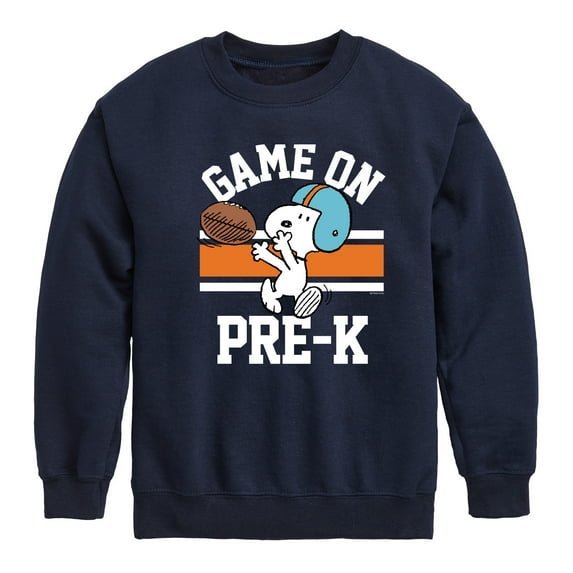 Peanuts - Game On Pre-K - Toddler And Youth Crewneck Fleece Sweatshirt