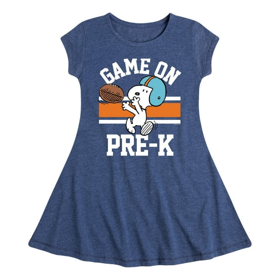 Peanuts - Game On Pre-K - Toddler And Youth Girls Fit And Flare Dress