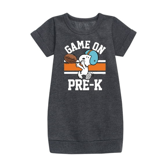 Peanuts - Game On Pre-K - Toddler And Youth Girls Fleece Dress