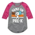 thumbnail image 1 of Peanuts - Game On Pre-K - Toddler And Youth Girls Raglan Graphic T-Shirt, 1 of 5