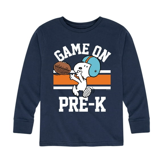 Peanuts - Game On Pre-K - Toddler And Youth Long Sleeve Graphic T-Shirt