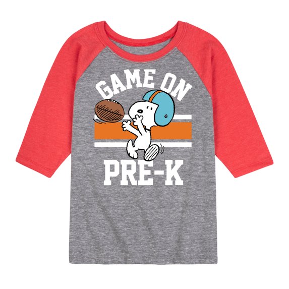 Peanuts - Game On Pre-K - Toddler And Youth Raglan Graphic T-Shirt