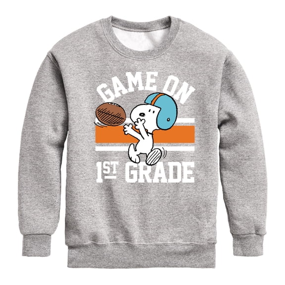 Peanuts - Game on 1st Grade - Toddler And Youth Crewneck Fleece Sweatshirt