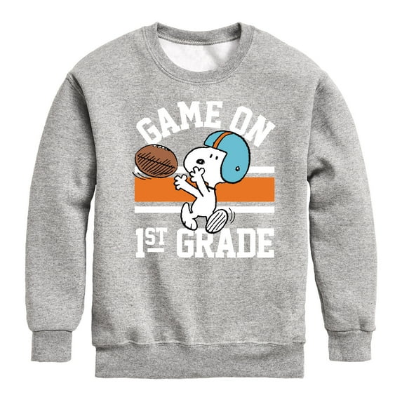 Peanuts - Game on 1st Grade - Toddler And Youth Crewneck Fleece Sweatshirt