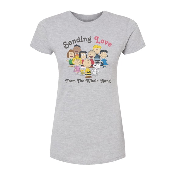 Peanuts - Gang Sends Love - Juniors Fitted Graphic T-Shirt