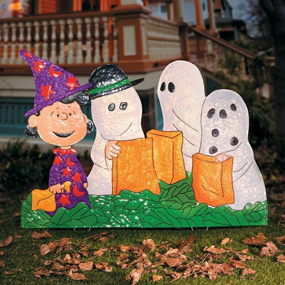Peanuts Gang in Costumes Hammered Metal Outdoor Halloween Decoration
