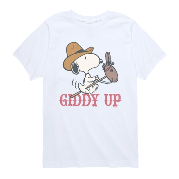 Peanuts - Giddy Up - Youth Boys Short Sleeve Graphic T-Shirt