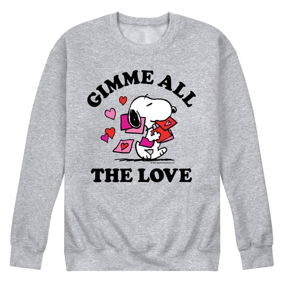 Peanuts - Gimme All The Love - Men's Crew Fleece