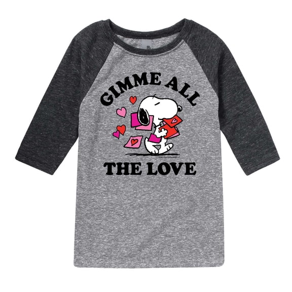 Peanuts - Gimme All The Love - Toddler And Youth Raglan