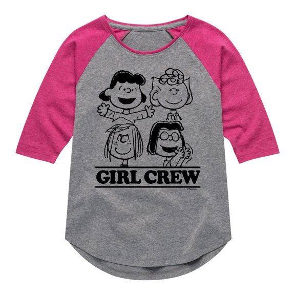Peanuts - Girl Crew - Toddler And Youth Girls Raglan Graphic T-Shirt