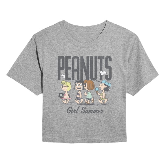 Peanuts - Girl Summer - Juniors Cropped Graphic T-Shirt