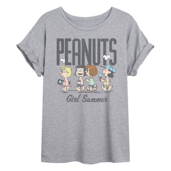 Peanuts - Girl Summer - Juniors Oversized Graphic T-Shirt
