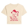 thumbnail image 1 of Peanuts - Girl's Best Friend Lucy & Snoopy - Juniors Cropped Graphic T-Shirt, 1 of 5