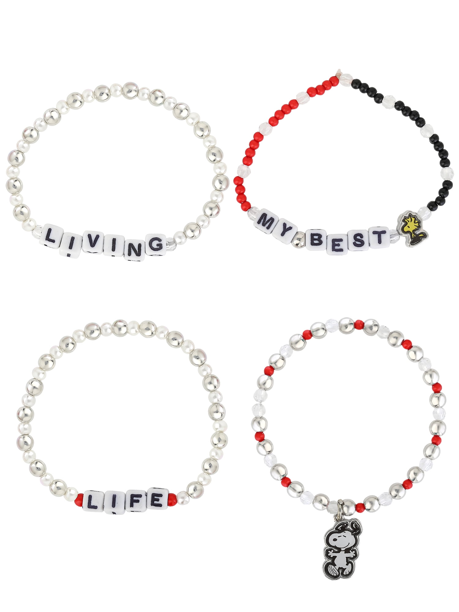 Peanuts Girl's/Tween Snoopy Inspirational Stretch Bracelet Set