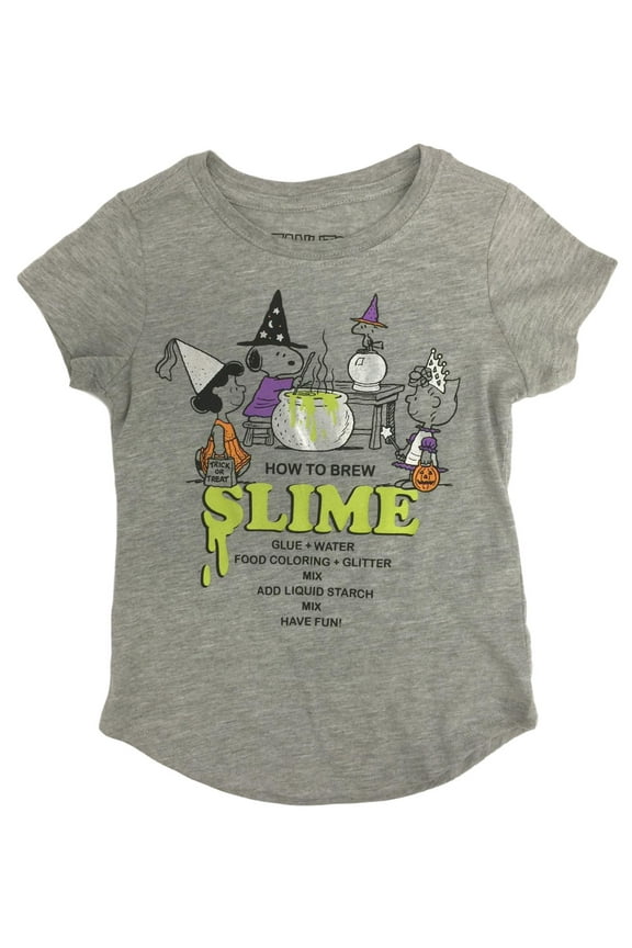 Girls How To Brew Slime Gray Snoopy Halloween Short Sleeve Shirt XL