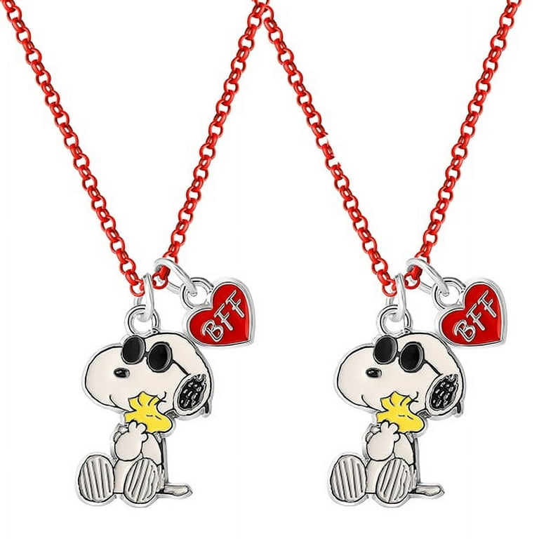 Peanuts Girls Snoopy Woodstock Best Friends Necklace Set of 2 with BFF Charm 18 Walmart