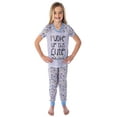 thumbnail image 1 of Peanuts Girls' Woke Up This Cute Snoopy Charlie Brown Short-Sleeve Shirt Jogger Pant 2-Piece Pajama Set Lounge Sleepwear, 1 of 6