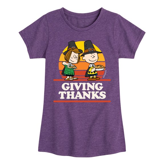 Peanuts - Giving Thanks - Toddler And Youth Girls Short Sleeve Graphic T-Shirt