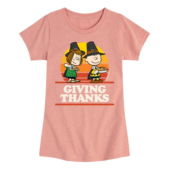 Peanuts - Giving Thanks - Toddler And Youth Girls Short Sleeve Graphic T-Shirt
