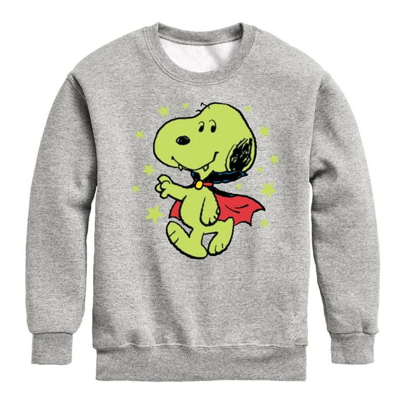 Peanuts - Glow In The Dark Vampire Snoopy - Toddler And Youth Crewneck Fleece Sweatshirt