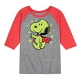 thumbnail image 1 of Peanuts - Glow In The Dark Vampire Snoopy - Toddler And Youth Raglan Graphic T-Shirt, 1 of 7